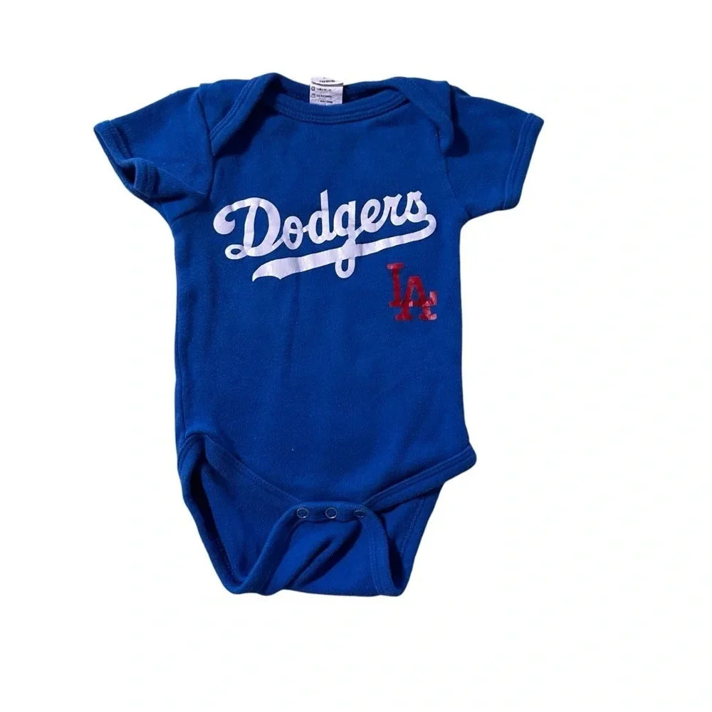 Creations of Grace baby size 6-12 months blue Dodgers onesie